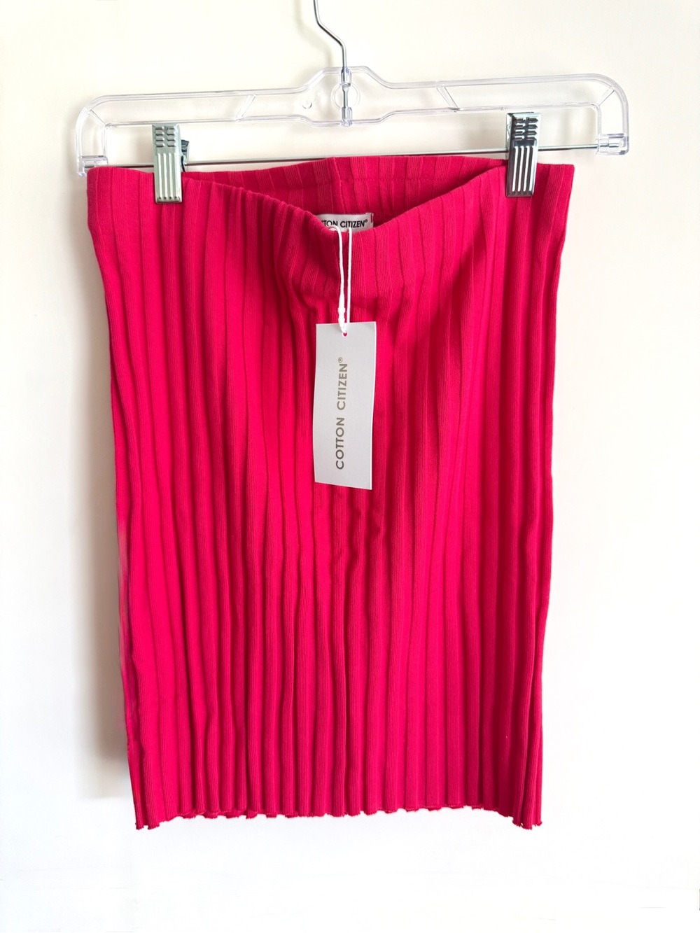 Cotton Citizen Hot Pink Ribbed Pencil Skirt